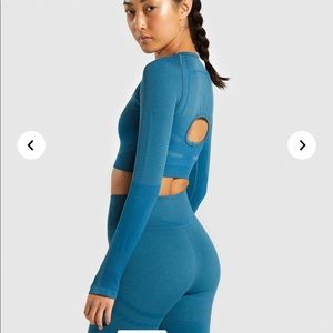 Gymshark Geo Seamless Long Sleeve Crop Top